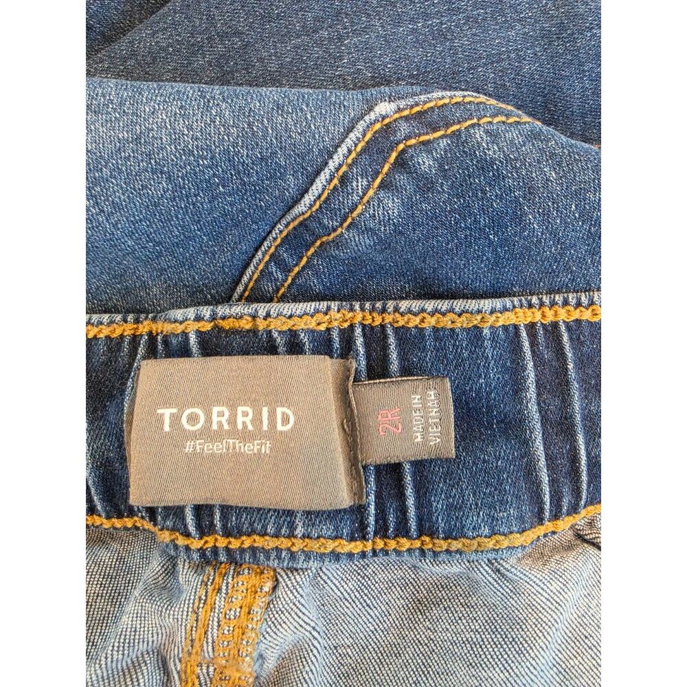 Torrid Jeans Weekend Wide Leg/Flare Mid Rise PLUS Sz 2 / 2X Drawstring Stretch - Picture 8 of 10